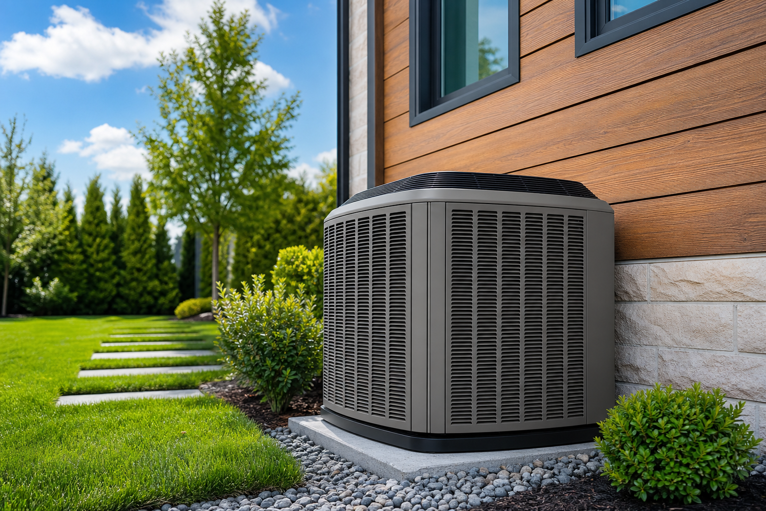 Lennox AC Benefits: 6 Amazing Reasons for Superior Home... 3 Modern home with a quiet, energy-efficient Lennox AC unit providing superior cooling, highlighting Lennox AC Benefits