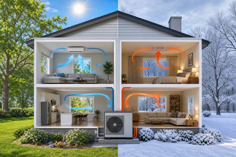 Heat Pump Installation: 6 Proven Benefits, Amazing Savings 4 Professional technician performing a Heat Pump Installation, checking connections and ensuring optimal system performance.