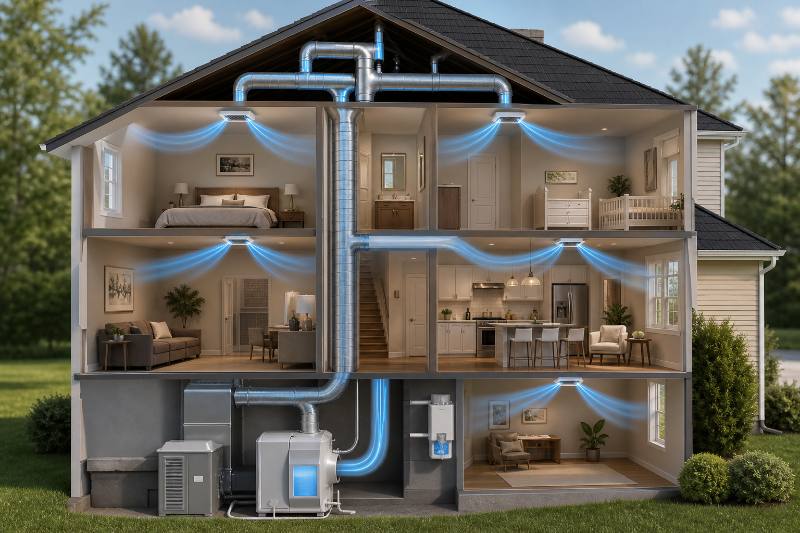 Whole Home Humidifier: 6 Powerful Benefits for... 4 HVAC technician installing a Whole Home Humidifier